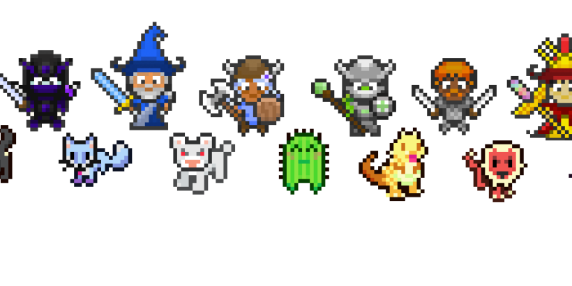 Alguns personagens do Habitica RPG